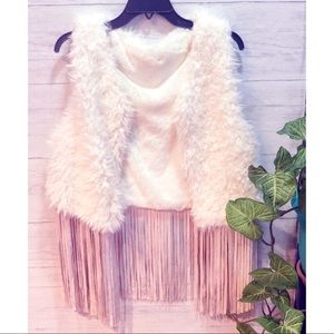 Fuzzy White Vest